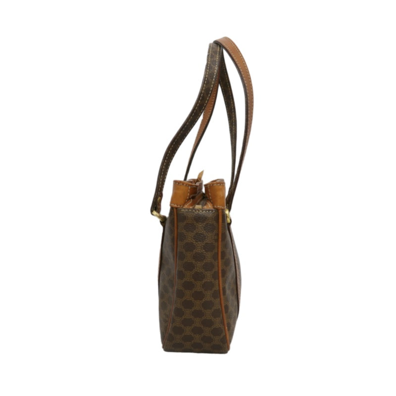 CELINE Macadam PVC Tote Shoulder Bag Brown with Gold Hardware