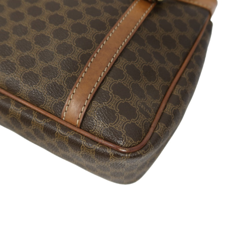 CELINE Macadam PVC Tote Shoulder Bag Brown with Gold Hardware