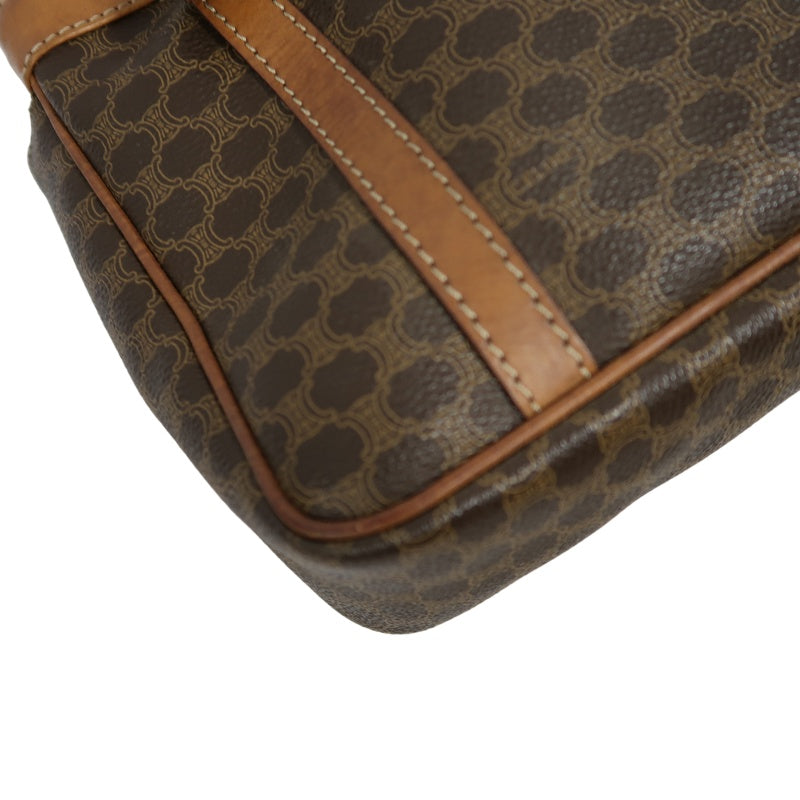 CELINE Macadam PVC Tote Shoulder Bag Brown with Gold Hardware