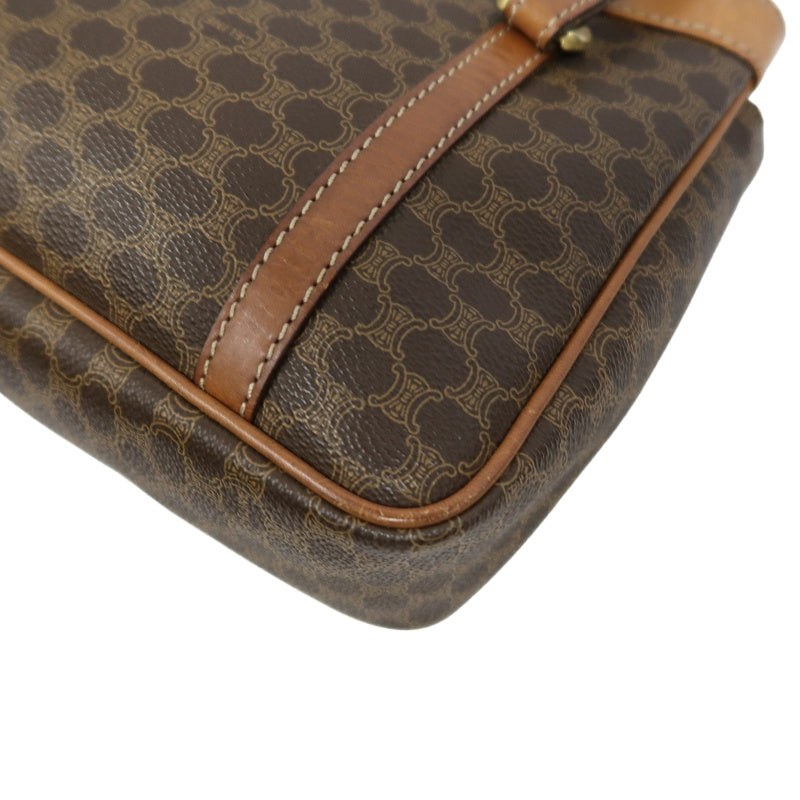 CELINE Macadam PVC Tote Shoulder Bag Brown with Gold Hardware