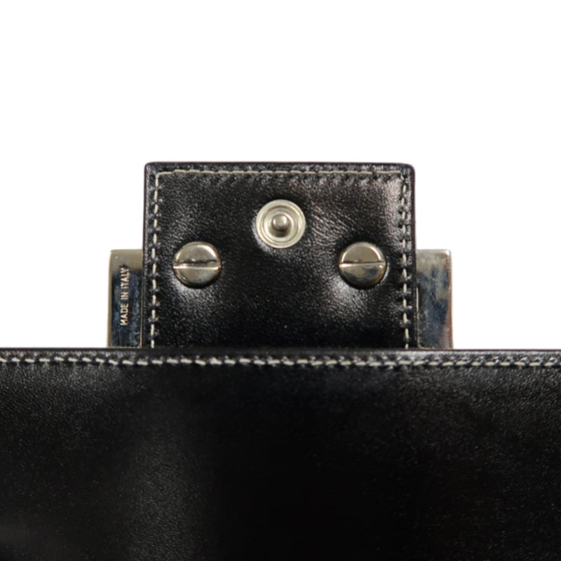FENDI Zuccino Tri-fold Wallet, Navy/Grey Canvas, Silver Hardware