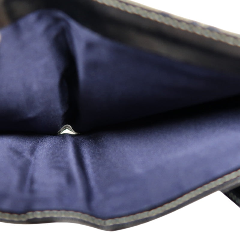 FENDI Zuccino Tri-fold Wallet, Navy/Grey Canvas, Silver Hardware