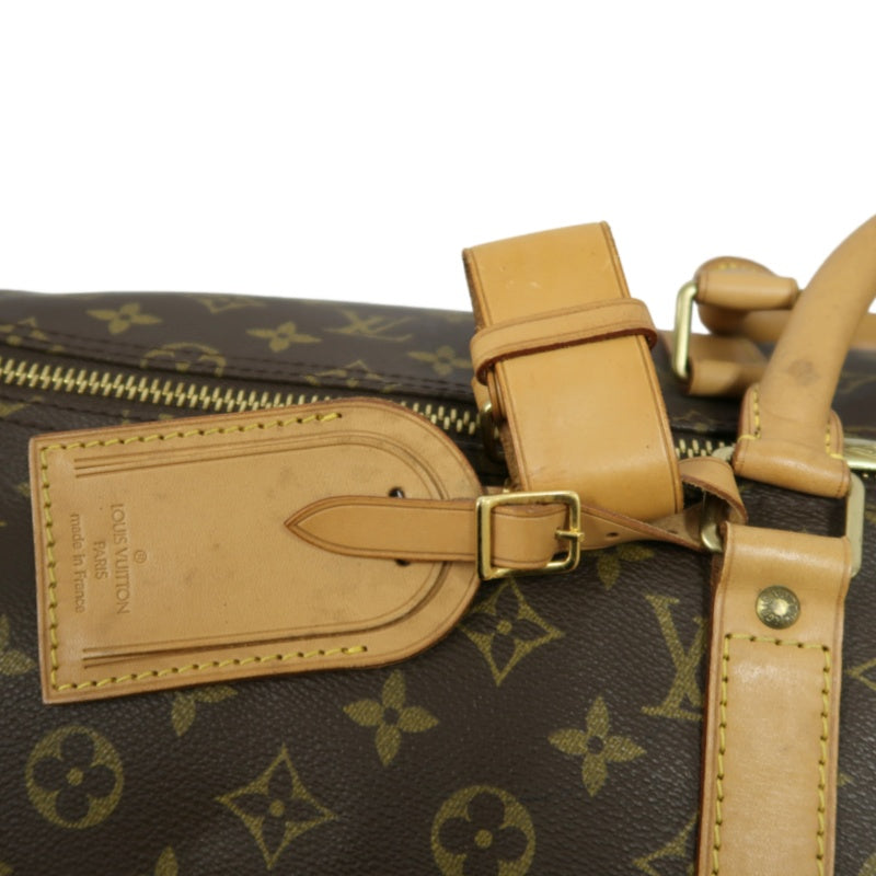 LOUIS VUITTON Keepall 55 Bandouliere Monogram Travel Boston Bag Pvc Brown With Lock, 2 Keys, Shoulder Strap, Name Tag And Dust Bag