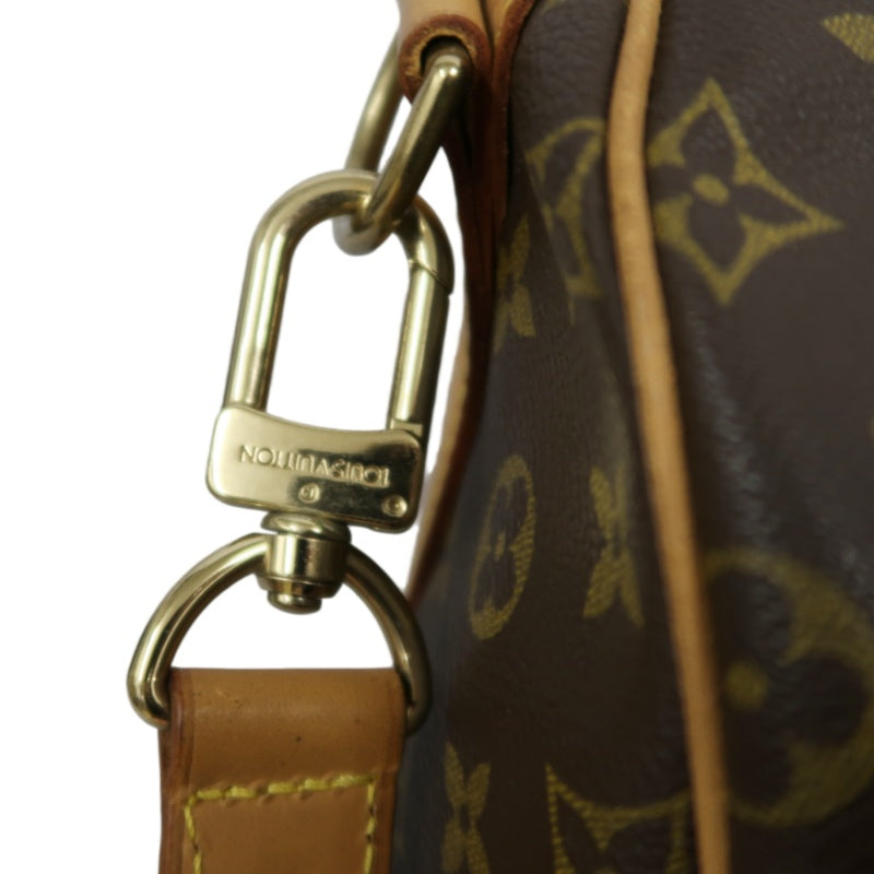 LOUIS VUITTON Keepall 55 Bandouliere Monogram Travel Boston Bag Pvc Brown With Lock, 2 Keys, Shoulder Strap, Name Tag And Dust Bag