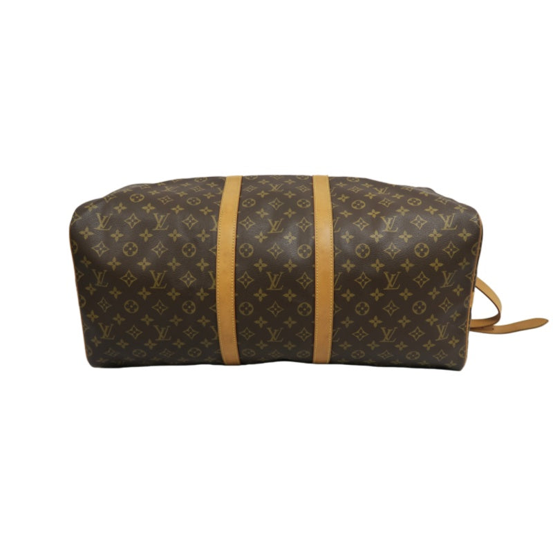 LOUIS VUITTON Keepall 55 Bandouliere Monogram Travel Boston Bag Pvc Brown With Lock, 2 Keys, Shoulder Strap, Name Tag And Dust Bag