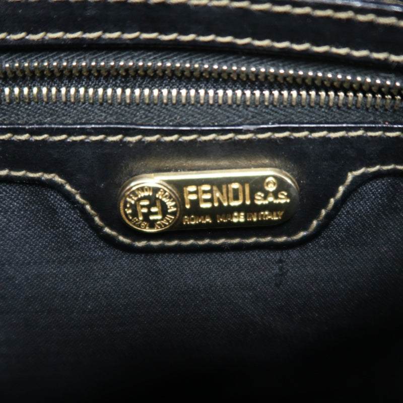 FENDI Pecan Shoulder Bag Brown Gold Hardware PVC Crossbody Bag