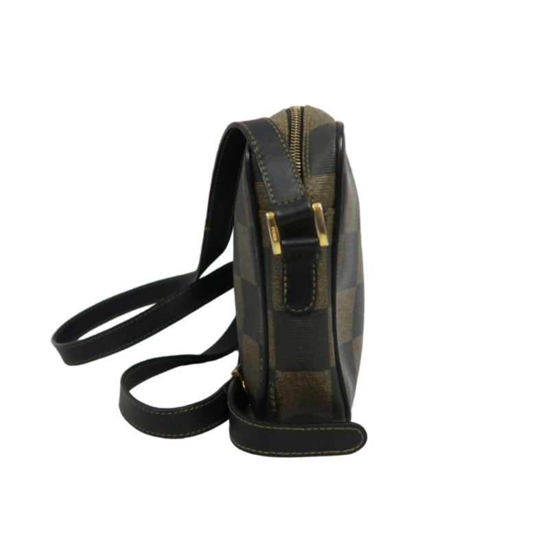 FENDI Pecan Shoulder Bag Brown Gold Hardware PVC Crossbody Bag
