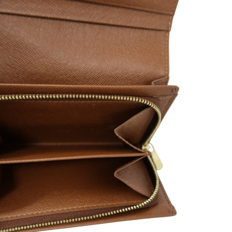 LOUIS VUITTON Monogram Porte-Monnaie Tresor Wallet PVC Brown Gold Snap Hardware