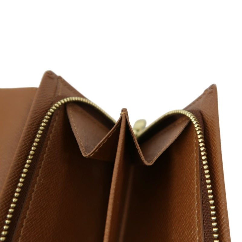 LOUIS VUITTON Monogram Porte-Monnaie Tresor Wallet PVC Brown Gold Snap Hardware