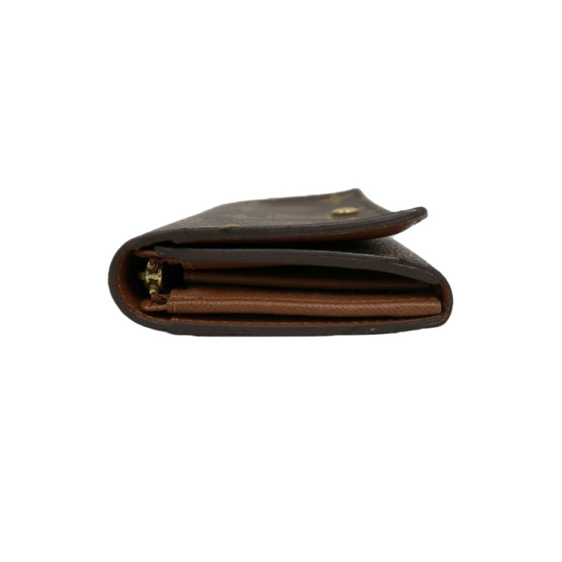 LOUIS VUITTON Monogram Porte-Monnaie Tresor Wallet PVC Brown Gold Snap Hardware
