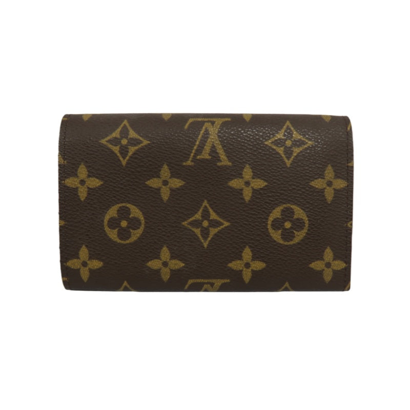 LOUIS VUITTON Monogram Porte-Monnaie Tresor Wallet PVC Brown Gold Snap Hardware