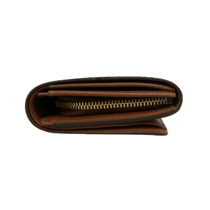 LOUIS VUITTON Monogram Porte-Monnaie Tresor Wallet PVC Brown Gold Snap Hardware