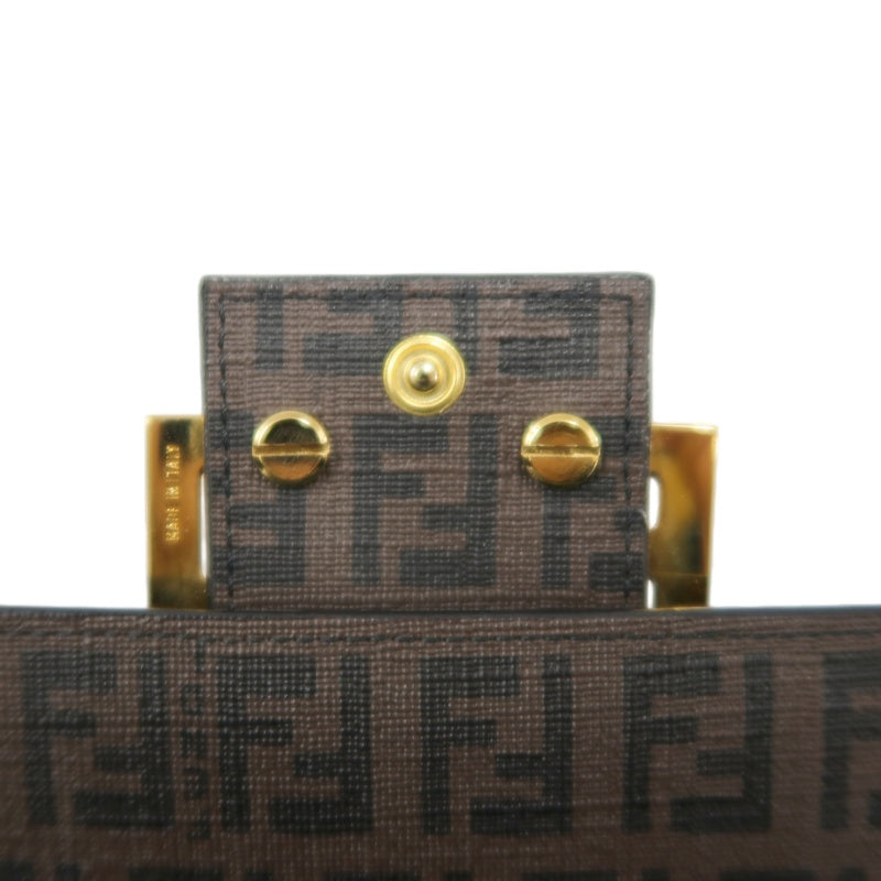FENDI Zucca Long Wallet, Brown PVC, Gold Hardware