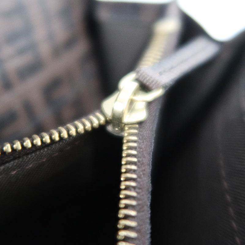 FENDI Zucca Long Wallet, Brown PVC, Gold Hardware