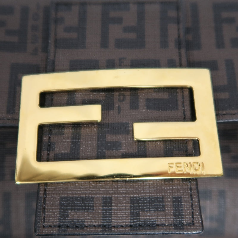 FENDI Zucca Long Wallet, Brown PVC, Gold Hardware