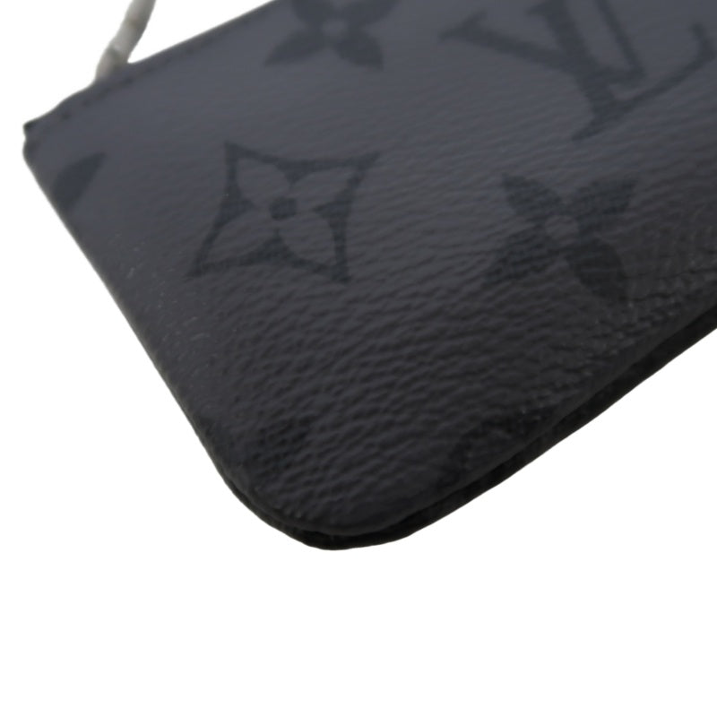 LOUIS VUITTON Monogram Reverse Pochette Cles Coin Purse PVC Black Silver Zipper Hardware