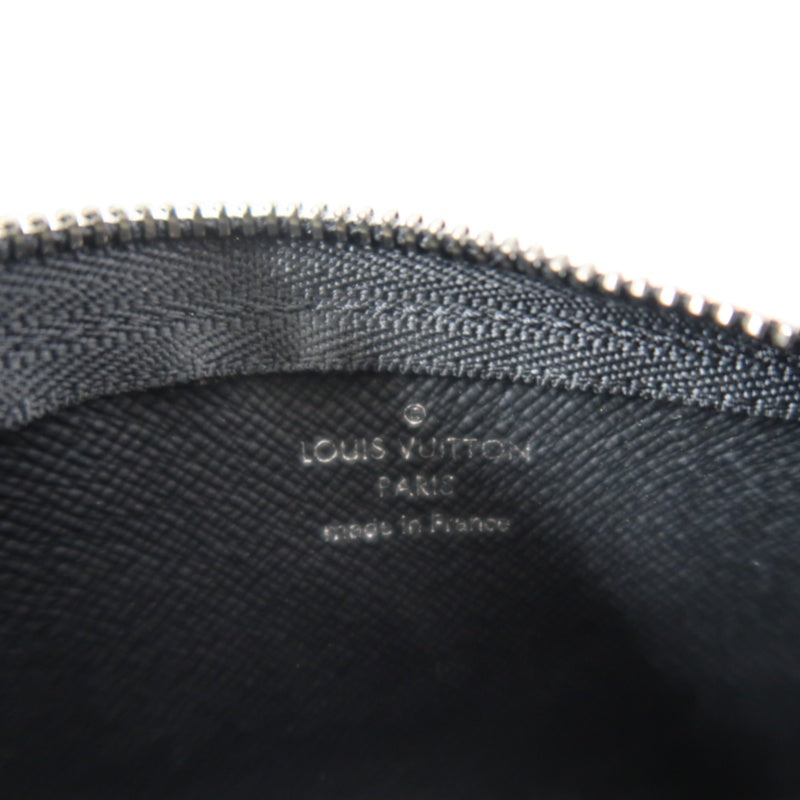 LOUIS VUITTON Monogram Reverse Pochette Cles Coin Purse PVC Black Silver Zipper Hardware