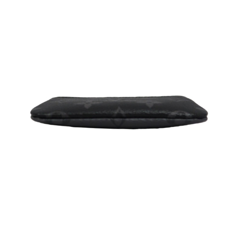 LOUIS VUITTON Monogram Reverse Pochette Cles Coin Purse PVC Black Silver Zipper Hardware