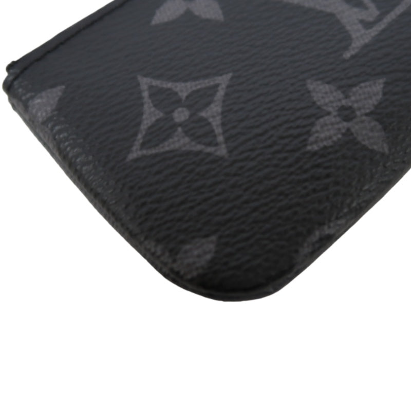 LOUIS VUITTON Monogram Reverse Pochette Cles Coin Purse PVC Black Silver Zipper Hardware