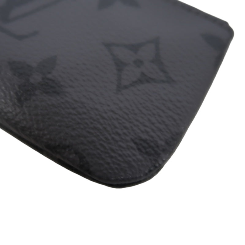 LOUIS VUITTON Monogram Reverse Pochette Cles Coin Purse PVC Black Silver Zipper Hardware