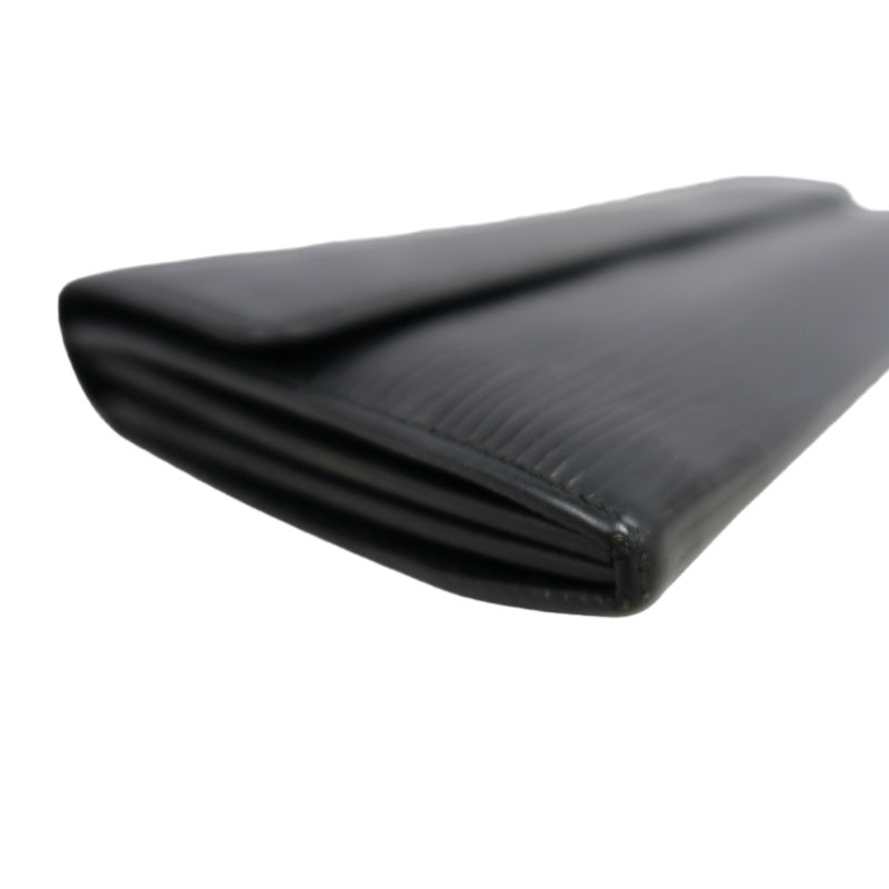 LOUIS VUITTON Epi Leather Long Snap Wallet Black