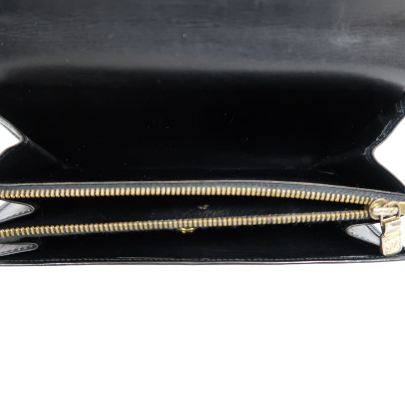 LOUIS VUITTON Epi Leather Long Snap Wallet Black