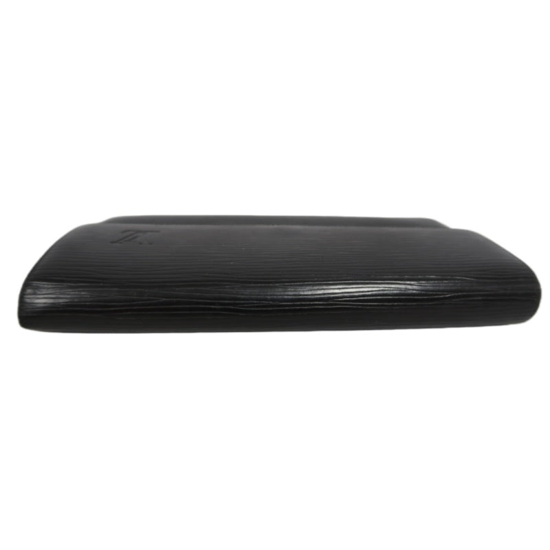 LOUIS VUITTON Epi Leather Long Snap Wallet Black