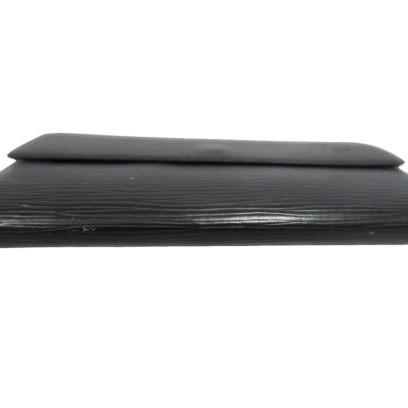 LOUIS VUITTON Epi Leather Long Snap Wallet Black