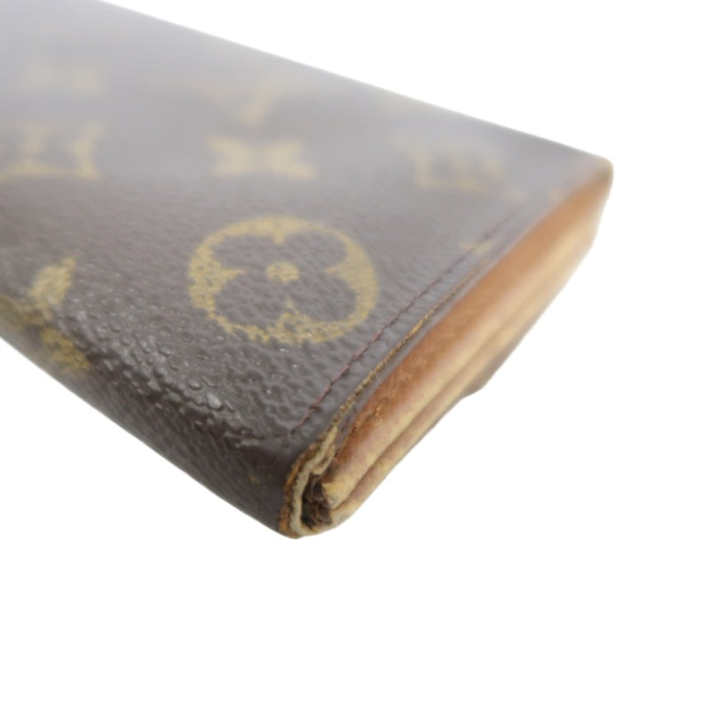 LOUIS VUITTON MONOGRAM PORTEFEUILLE SARAH LONG WALLET PVC LEATHER BROWN GOLD BUTTON HARDWARE