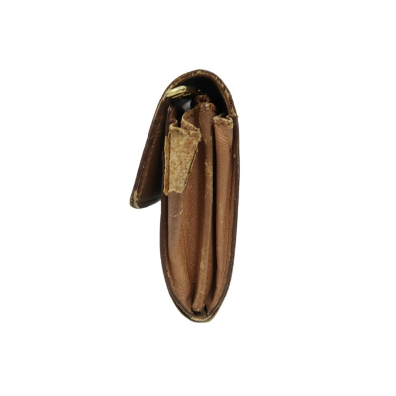 LOUIS VUITTON MONOGRAM PORTEFEUILLE SARAH LONG WALLET PVC LEATHER BROWN GOLD BUTTON HARDWARE