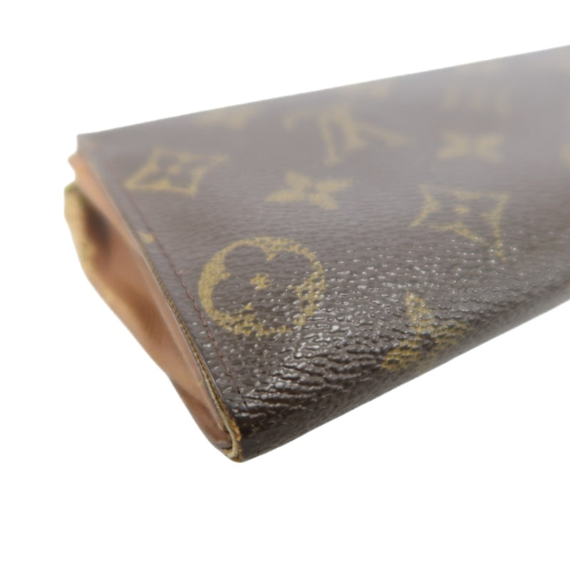 LOUIS VUITTON MONOGRAM PORTEFEUILLE SARAH LONG WALLET PVC LEATHER BROWN GOLD BUTTON HARDWARE