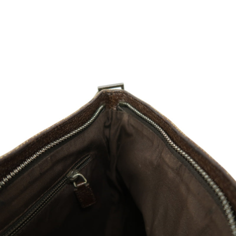 GUCCI GG Canvas Tote Bag Beige×Brown With Shoulder Strap Silver Hardware