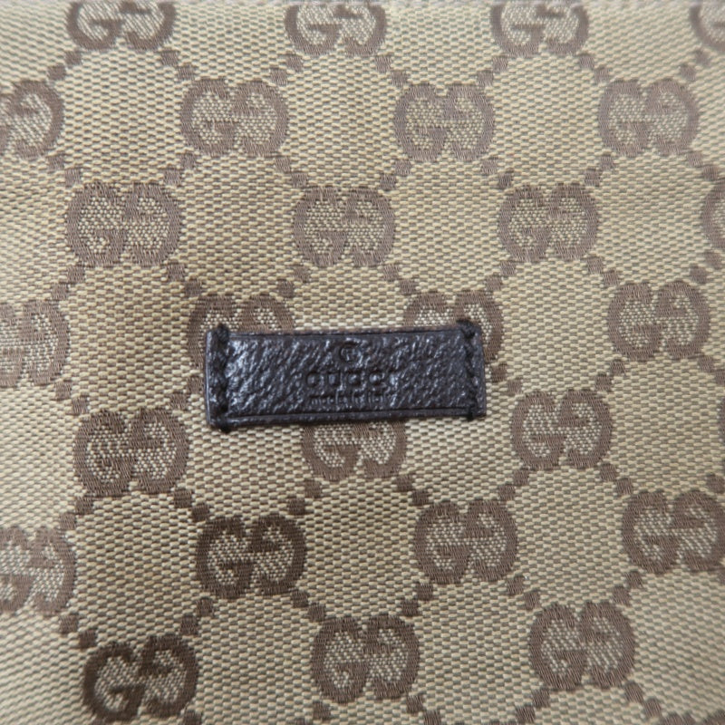 GUCCI GG Canvas Tote Bag Beige×Brown With Shoulder Strap Silver Hardware