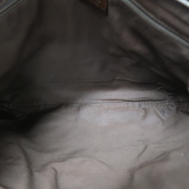 GUCCI GG Canvas Tote Bag Beige×Brown With Shoulder Strap Silver Hardware