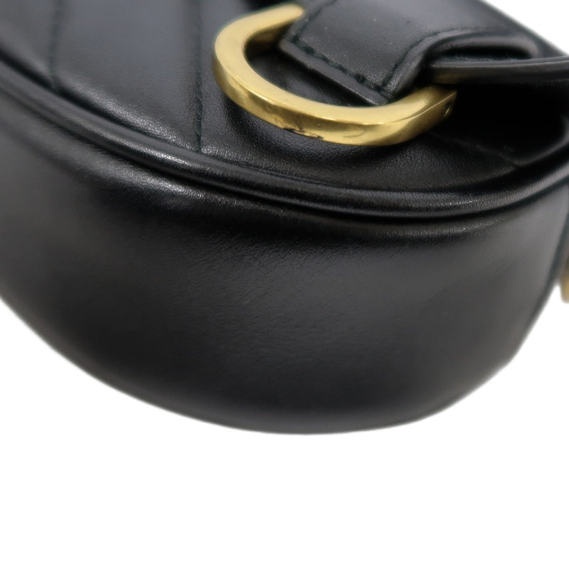 GUCCI Quilted Leather Belt Waist Pouch, Black Lambskin with Gold Hardware, Comes with Dust Bag