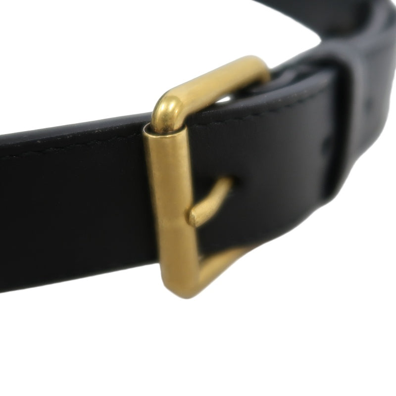 GUCCI Quilted Leather Belt Waist Pouch, Black Lambskin with Gold Hardware, Comes with Dust Bag