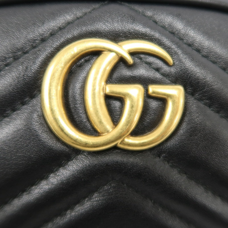 GUCCI Quilted Leather Belt Waist Pouch, Black Lambskin with Gold Hardware, Comes with Dust Bag