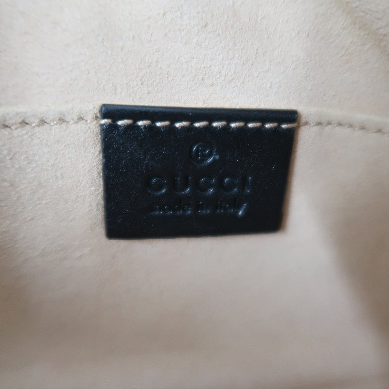 GUCCI Quilted Leather Belt Waist Pouch, Black Lambskin with Gold Hardware, Comes with Dust Bag