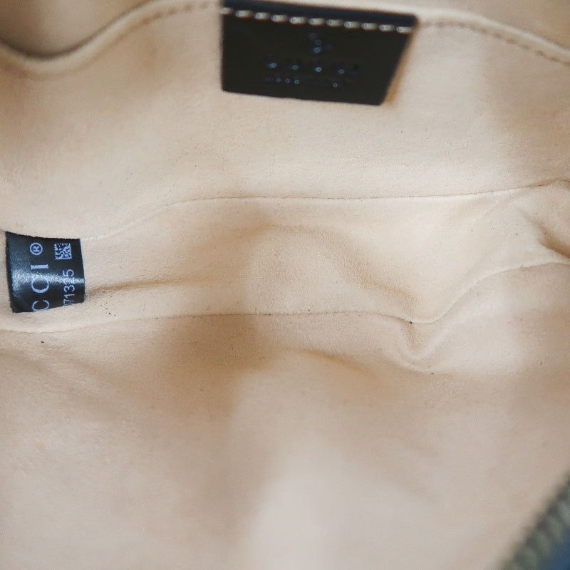 GUCCI Quilted Leather Belt Waist Pouch, Black Lambskin with Gold Hardware, Comes with Dust Bag