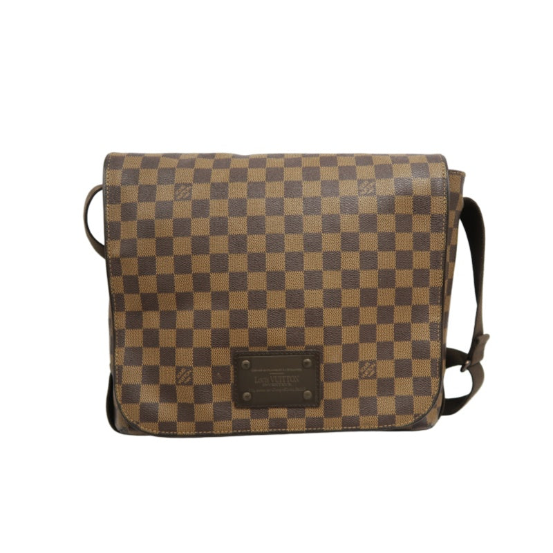 LOUIS VUITTON Brooklyn MM Damier Shoulder Bag Pvc Brown With Dust Bag