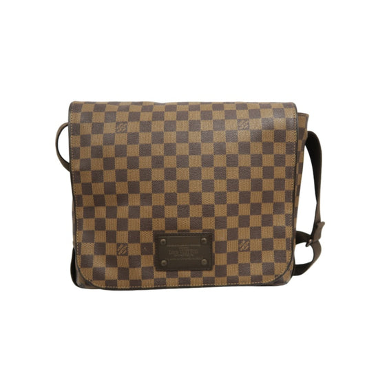 LOUIS VUITTON Brooklyn MM Damier Shoulder Bag Pvc Brown With Dust Bag