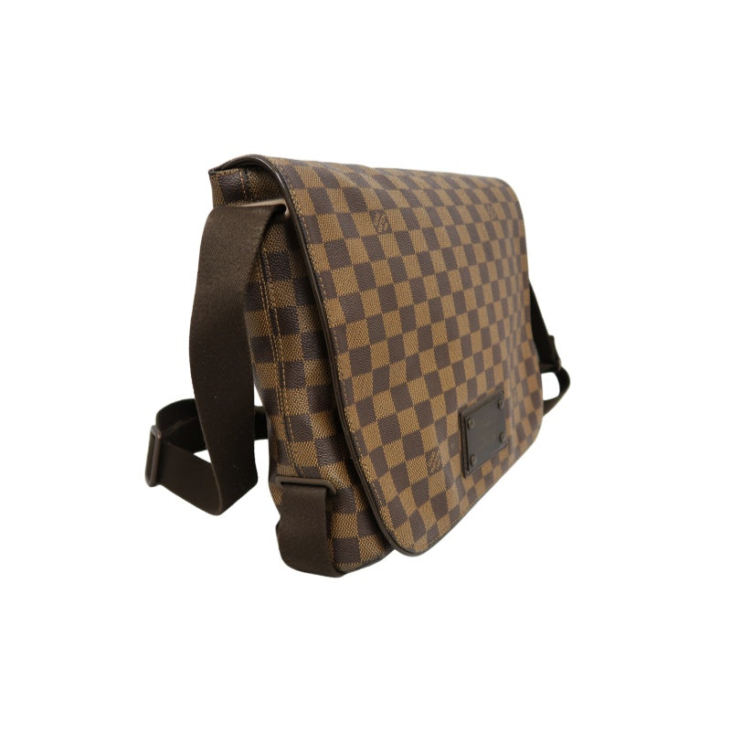 LOUIS VUITTON Brooklyn MM Damier Shoulder Bag Pvc Brown With Dust Bag