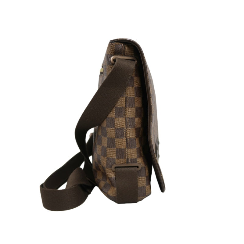 LOUIS VUITTON Brooklyn MM Damier Shoulder Bag Pvc Brown With Dust Bag