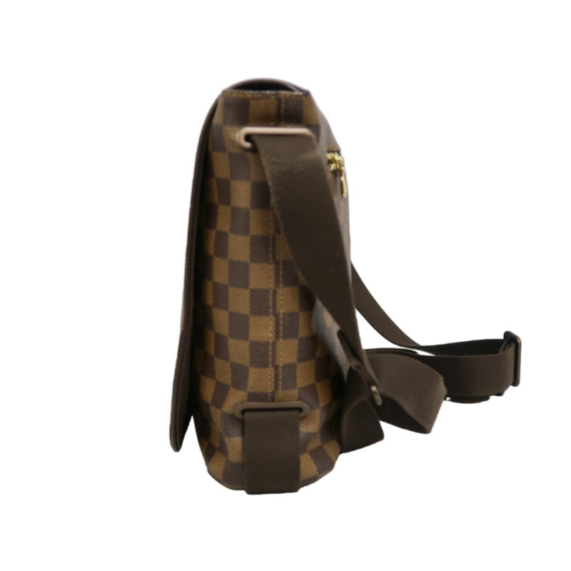 LOUIS VUITTON Brooklyn MM Damier Shoulder Bag Pvc Brown With Dust Bag