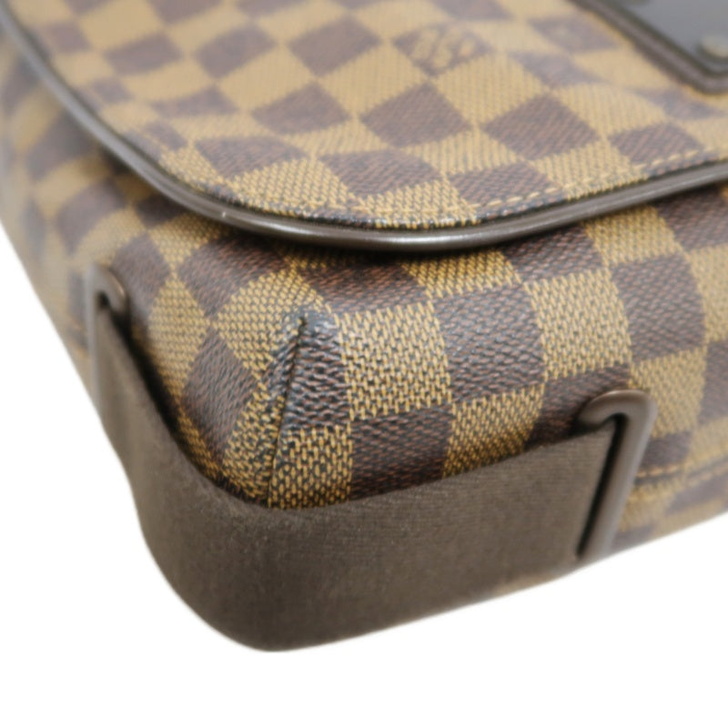 LOUIS VUITTON Brooklyn MM Damier Shoulder Bag Pvc Brown With Dust Bag