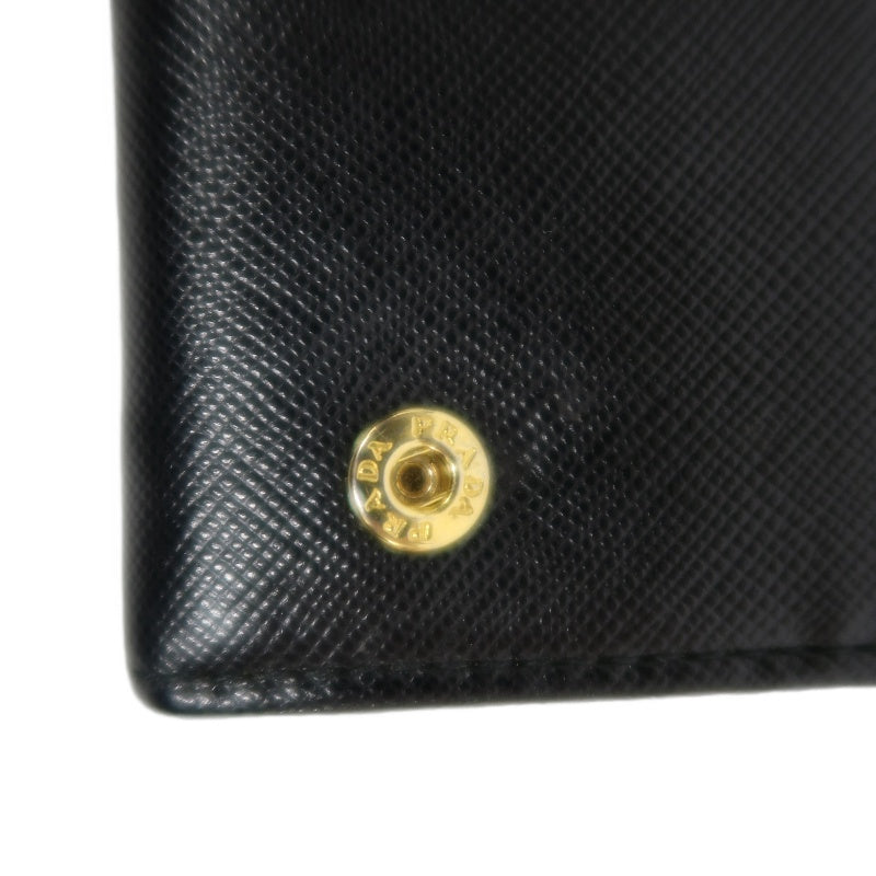 PRADA Saffiano Wallet, Black, Gold Hardware, With Original Box