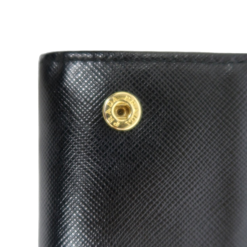 PRADA Saffiano Wallet, Black, Gold Hardware, With Original Box