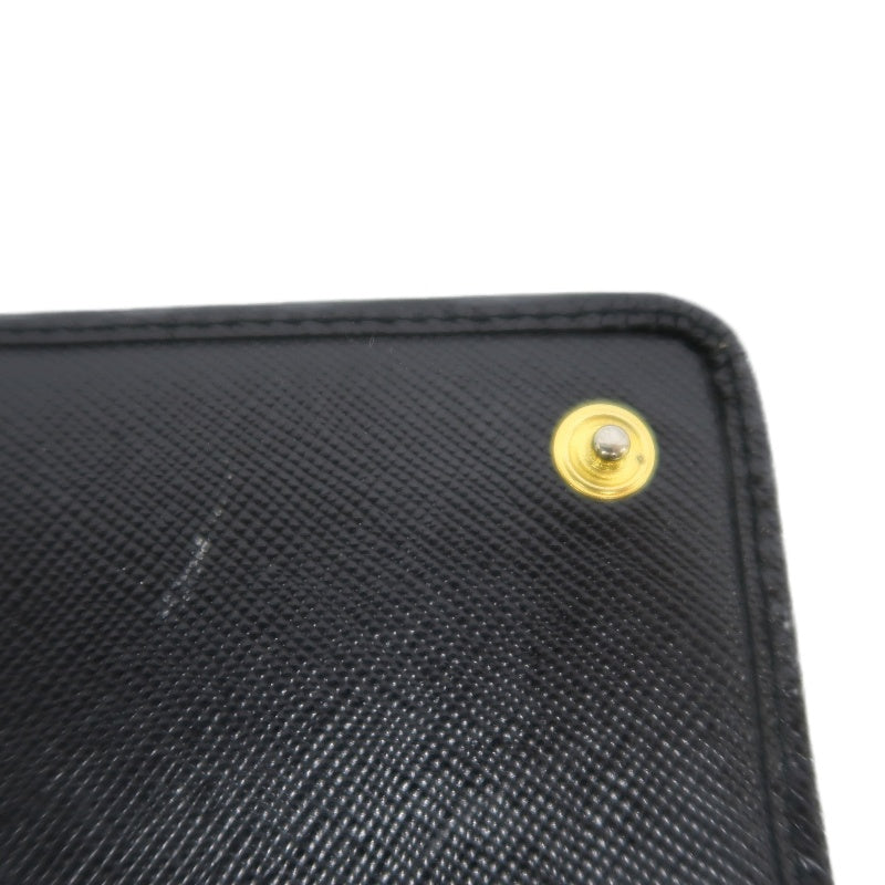 PRADA Saffiano Wallet, Black, Gold Hardware, With Original Box