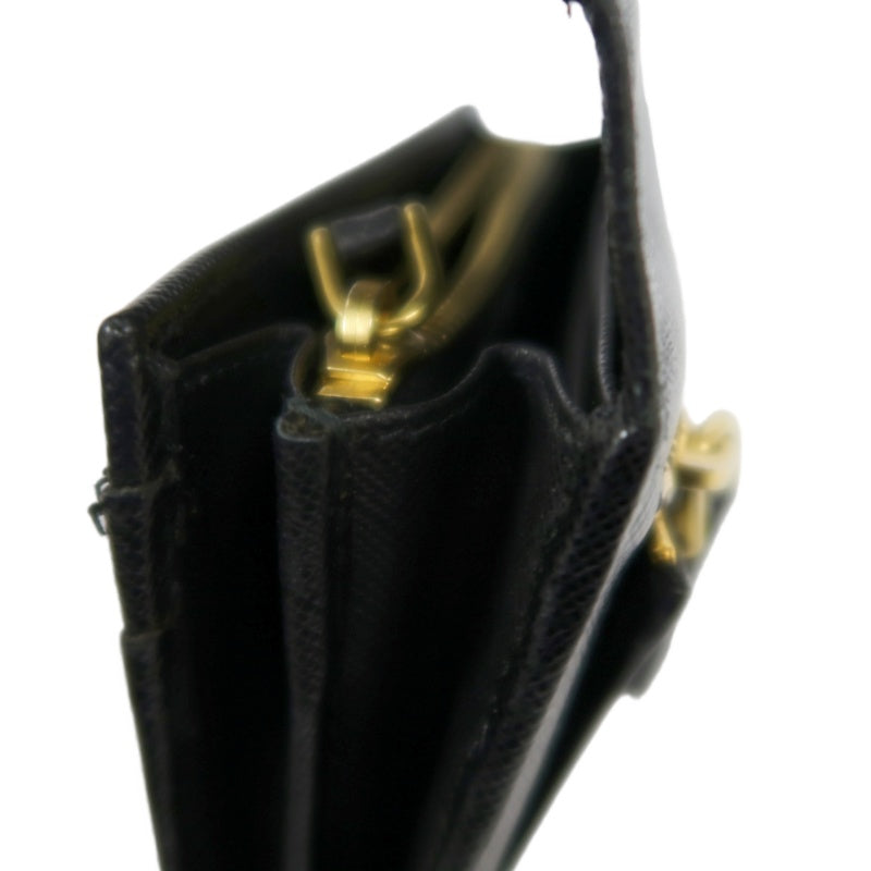 PRADA Saffiano Wallet, Black, Gold Hardware, With Original Box