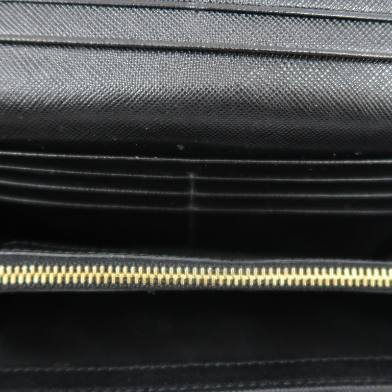 PRADA Saffiano Wallet, Black, Gold Hardware, With Original Box